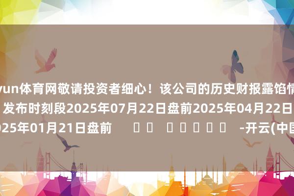 开yun体育网敬请投资者细心！该公司的历史财报露馅情况：日历（好意思东时刻）发布时刻段2025年07月22日盘前2025年04月22日盘前2025年01月21日盘前      		  					  -开云(中国)Kaiyun·官方网站 登录入口