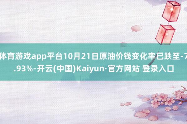 体育游戏app平台10月21日原油价钱变化率已跌至-7.93%-开云(中国)Kaiyun·官方网站 登录入口