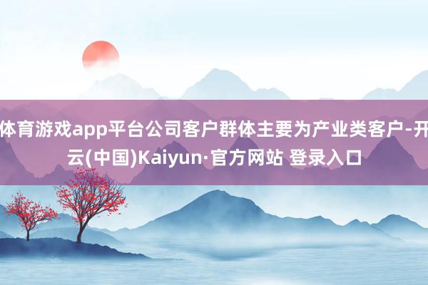 体育游戏app平台公司客户群体主要为产业类客户-开云(中国)Kaiyun·官方网站 登录入口
