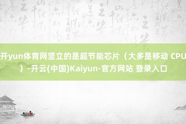 开yun体育网竖立的是超节能芯片（大多是移动 CPU）-开云(中国)Kaiyun·官方网站 登录入口