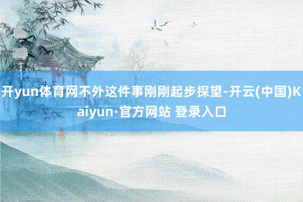 开yun体育网不外这件事刚刚起步探望-开云(中国)Kaiyun·官方网站 登录入口