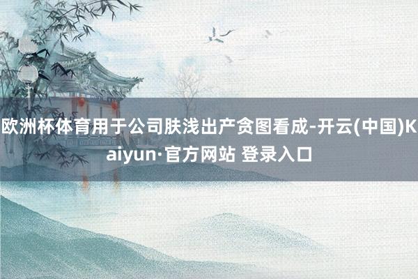 欧洲杯体育用于公司肤浅出产贪图看成-开云(中国)Kaiyun·官方网站 登录入口