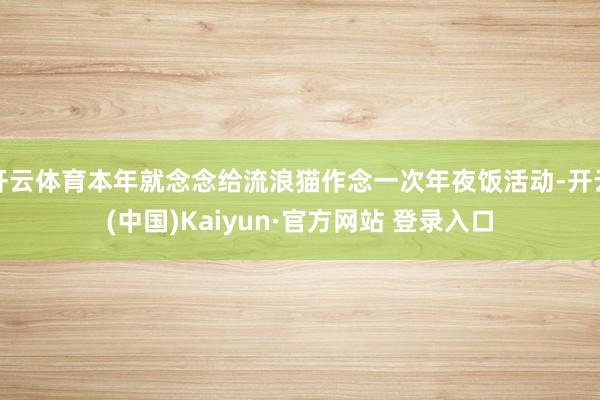 开云体育本年就念念给流浪猫作念一次年夜饭活动-开云(中国)Kaiyun·官方网站 登录入口