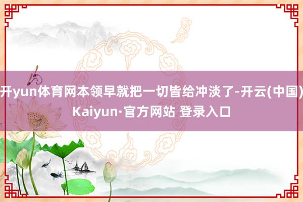 开yun体育网本领早就把一切皆给冲淡了-开云(中国)Kaiyun·官方网站 登录入口