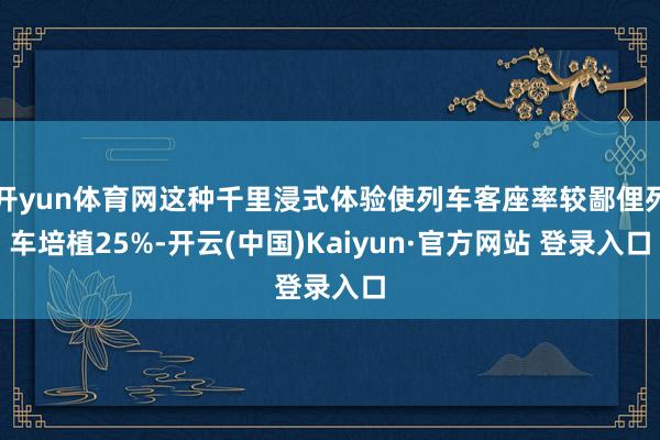 开yun体育网这种千里浸式体验使列车客座率较鄙俚列车培植25%-开云(中国)Kaiyun·官方网站 登录入口