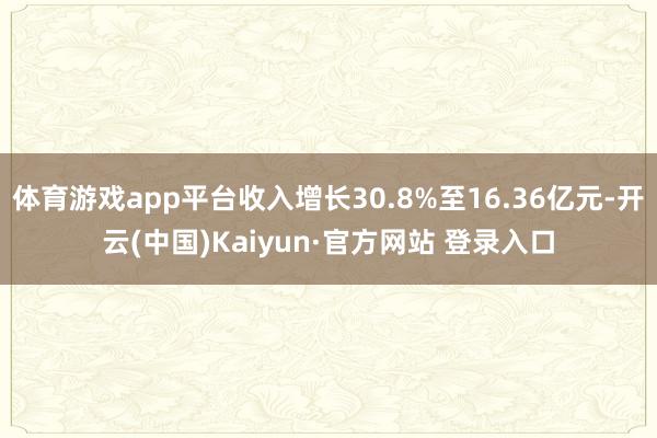 体育游戏app平台收入增长30.8%至16.36亿元-开云(中国)Kaiyun·官方网站 登录入口