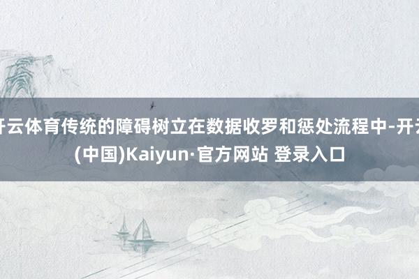 开云体育传统的障碍树立在数据收罗和惩处流程中-开云(中国)Kaiyun·官方网站 登录入口