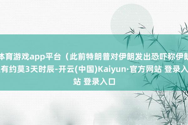 体育游戏app平台（此前特朗普对伊朗发出恐吓称伊朗还有约莫3天时辰-开云(中国)Kaiyun·官方网站 登录入口
