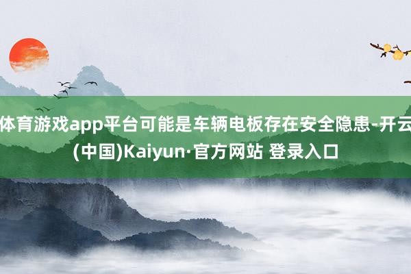 体育游戏app平台可能是车辆电板存在安全隐患-开云(中国)Kaiyun·官方网站 登录入口
