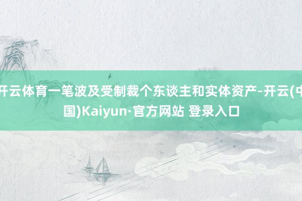 开云体育一笔波及受制裁个东谈主和实体资产-开云(中国)Kaiyun·官方网站 登录入口