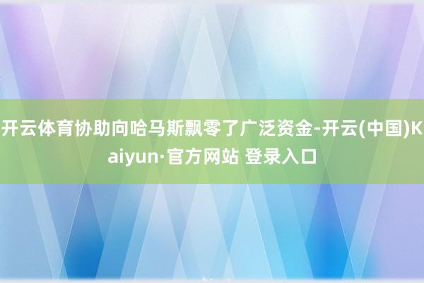 开云体育协助向哈马斯飘零了广泛资金-开云(中国)Kaiyun·官方网站 登录入口