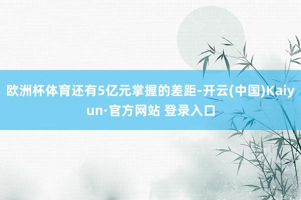 欧洲杯体育还有5亿元掌握的差距-开云(中国)Kaiyun·官方网站 登录入口