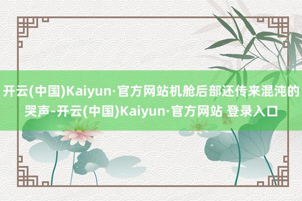 开云(中国)Kaiyun·官方网站机舱后部还传来混沌的哭声-开云(中国)Kaiyun·官方网站 登录入口