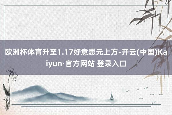 欧洲杯体育升至1.17好意思元上方-开云(中国)Kaiyun·官方网站 登录入口