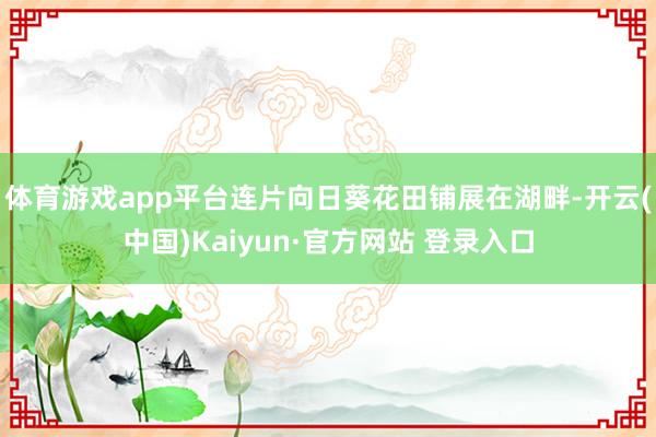 体育游戏app平台连片向日葵花田铺展在湖畔-开云(中国)Kaiyun·官方网站 登录入口