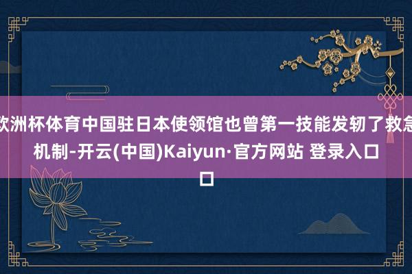 欧洲杯体育中国驻日本使领馆也曾第一技能发轫了救急机制-开云(中国)Kaiyun·官方网站 登录入口
