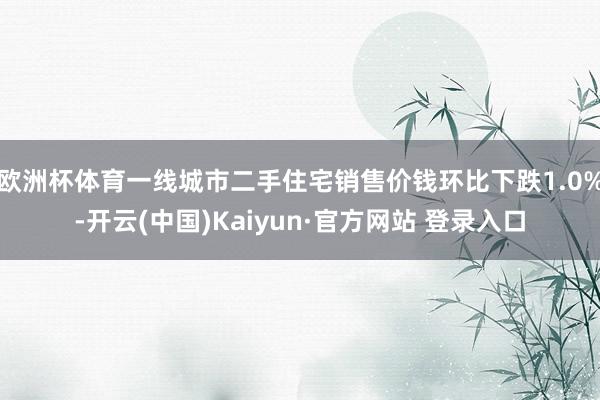 欧洲杯体育一线城市二手住宅销售价钱环比下跌1.0%-开云(中国)Kaiyun·官方网站 登录入口