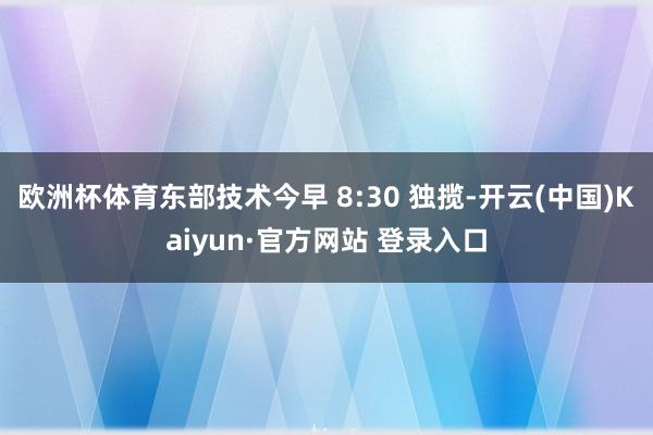 欧洲杯体育东部技术今早 8:30 独揽-开云(中国)Kaiyun·官方网站 登录入口