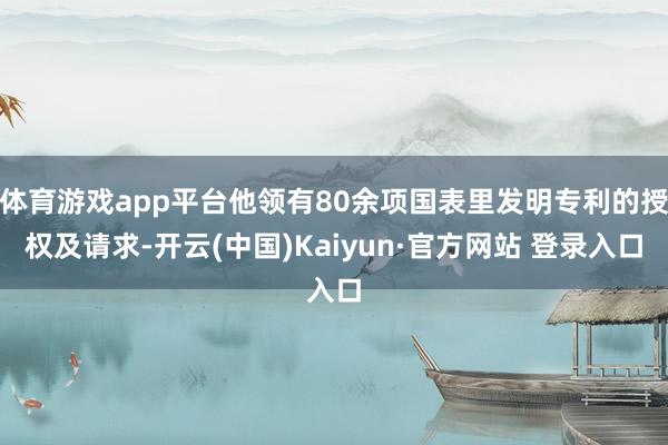 体育游戏app平台他领有80余项国表里发明专利的授权及请求-开云(中国)Kaiyun·官方网站 登录入口